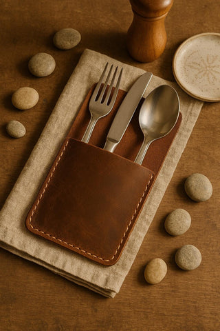 Handmade Leather Cutlery Pouch