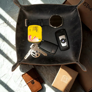 Leather Desk Organizer Tray – Personalized, 4 Sizes