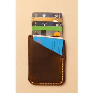 Slim Leather Card Holder – Hand-Stitched, Personalized