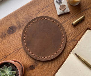 Leather Coaster Set of 4 – Personalized, Handmade Gift