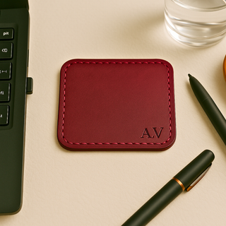 Handgefertigtes Untersetzer-Set aus Leder, 4er-Set