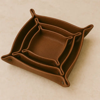 Leather Desk Organizer Tray – Personalized, 4 Sizes