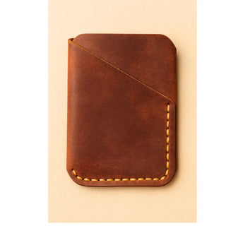 Slim Leather Card Holder – Hand-Stitched, Personalized