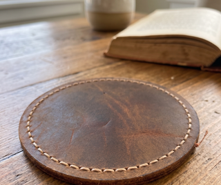Leather Coaster Set of 4 – Personalized, Handmade Gift