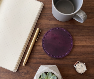 Leather Coaster Set of 4 – Personalized, Handmade Gift