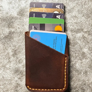 Slim Leather Card Holder – Hand-Stitched, Personalized