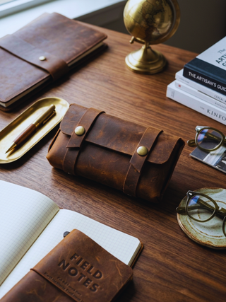 Edc Organizer Rustic Leather Mens Clutch Bag, Vintage Travel Organizer Gift For Him
