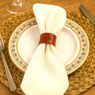 Handmade Leather Napkin Rings Set of 4