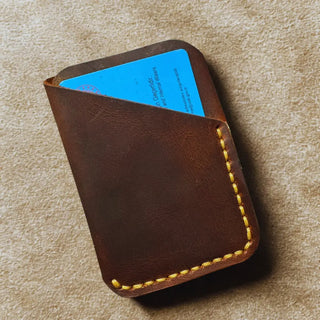 Slim Leather Card Holder – Hand-Stitched, Personalized