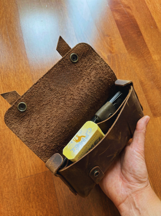 Edc Organizer Rustic Leather Mens Clutch Bag, Vintage Travel Organizer Gift For Him