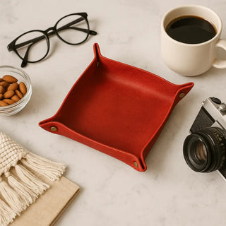 Leather Desk Organizer Tray – Personalized, 4 Sizes