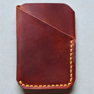 Slim Leather Card Holder – Hand-Stitched, Personalized