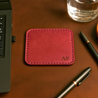 Handcrafted Leather Coaster Set of 4