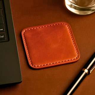 Handcrafted Leather Coaster Set of 4