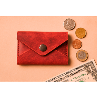 Portefeuille en cuir fait main pour pièces et cartes