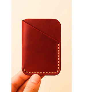 Slim Leather Card Holder – Hand-Stitched, Personalized