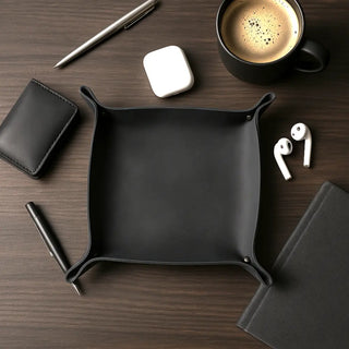 Leather Desk Organizer Tray – Personalized, 4 Sizes