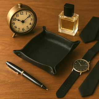 Leather Desk Organizer Tray – Personalized, 4 Sizes