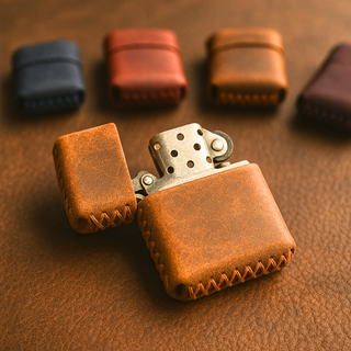 Handmade Leather Zippo Lighter Case