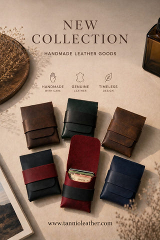 Leather Wallet, Handmade, Customizable Card Holder
