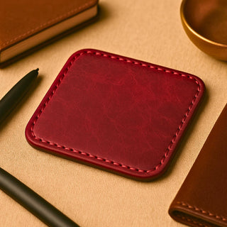 Handcrafted Leather Coaster Set of 4