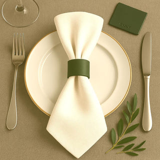 Handmade Leather Napkin Rings Set of 4