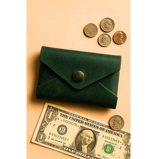 Handmade Leather Coin & Card Walle